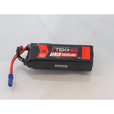 F-TEK+ 6S 5000mAh 40C LiPo w LED Indicator (EC5)