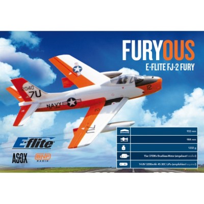 E-flite FJ2 Fury 15 DF BNF Basic