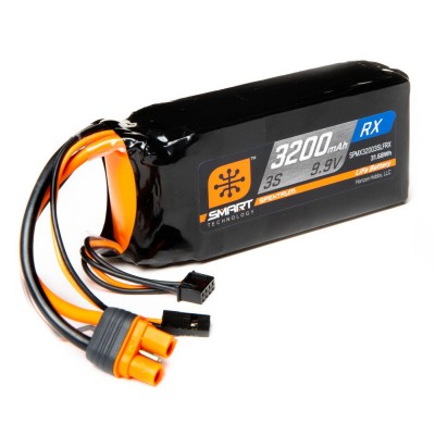 3200mAh 3S 9.9V Smart LiFe ECU Battery Pack: IC3 e Servo Connector