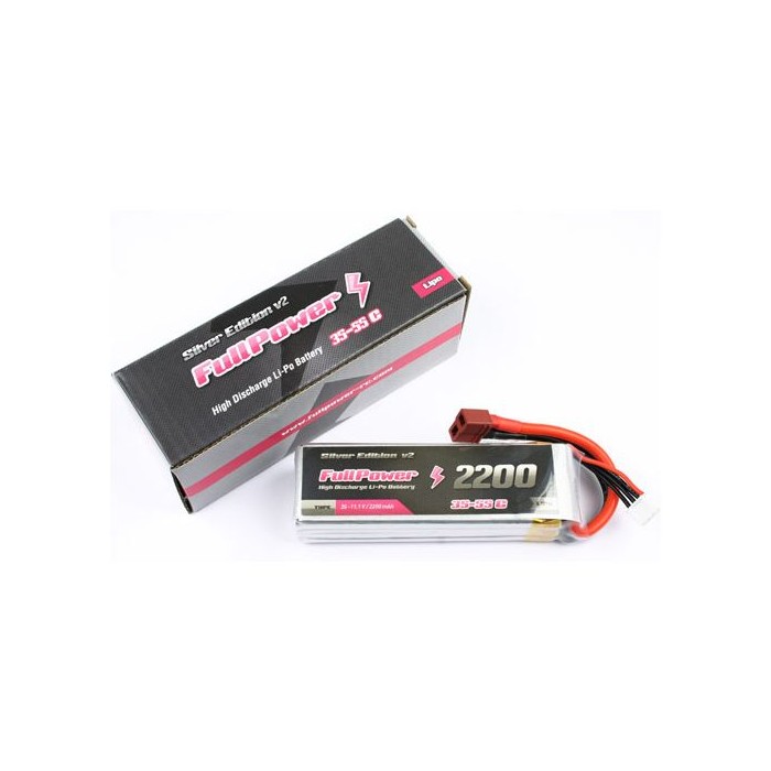 Batteria Lipo 2S 2200 mAh 35C Silver V2 - DEANS